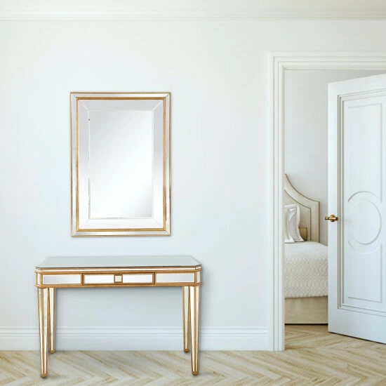 Camden Isle Finley 48 In. Antique Gold Rectangle Glass Console Table Coffee & Side Tables 5 Camden Isle Finley 48 In. Antique Gold Rectangle Glass Console Table Coffee & Side Tables - Image 5