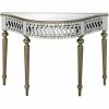 Camden Isle Atelier 43.7 In. Champagne Half Moon Glass Console Table Coffee & Side Tables