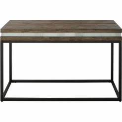 Camden Isle Bailey 47.2 In. Brown Rectangle Glass Console Table Coffee & Side Tables