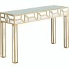 Camden Isle Cassandra 47.25 In. Gold Rectangle Glass Console Table Coffee & Side Tables