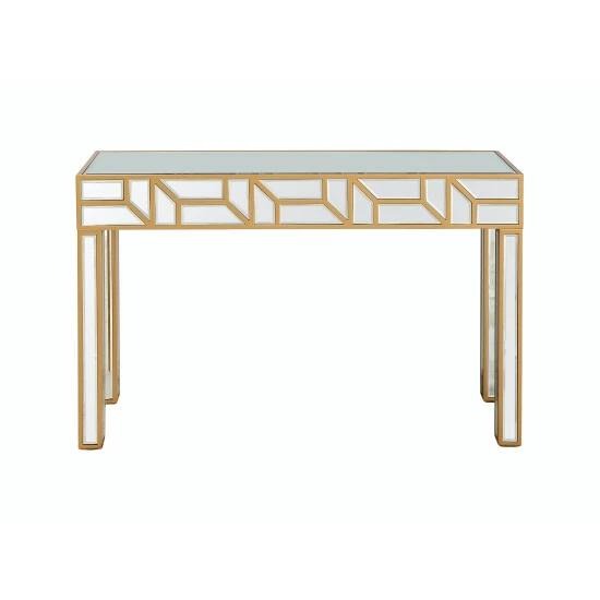Camden Isle Cassandra 47.25 In. Gold Rectangle Glass Console Table Coffee & Side Tables - Image 2