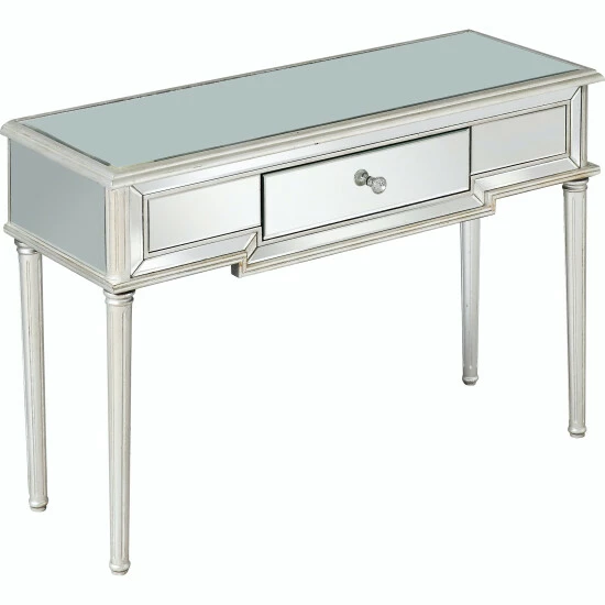 Camden Isle Morgan 48 In. Silver Rectangle Glass Console Table Coffee & Side Tables 3 Camden Isle Morgan 48 In. Silver Rectangle Glass Console Table Coffee & Side Tables - Image 3