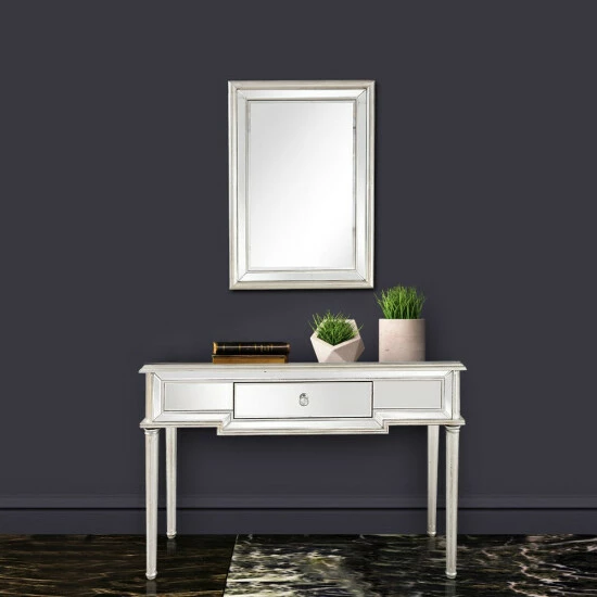Camden Isle Morgan 48 In. Silver Rectangle Glass Console Table Coffee & Side Tables 6 Camden Isle Morgan 48 In. Silver Rectangle Glass Console Table Coffee & Side Tables - Image 6