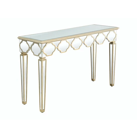 Camden Isle Yasmina 47.25" Rectangle Glass Console Table - Antique Silver Coffee & Side Tables 2 Camden Isle Yasmina 47.25" Rectangle Glass Console Table - Antique Silver Coffee & Side Tables - Image 2