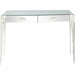 Camden Isle Skylar 48.8" Silver Rectangle Glass Console Table Coffee & Side Tables