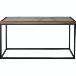 Camden Isle Riley 59.1" Brown Rectangle Glass Console Table Coffee & Side Tables