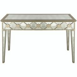 Camden Isle Algiers Champagne Rectangle Glass Console Table Coffee & Side Tables