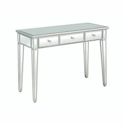 Camden Isle Jane 42" Silver 30" Rectangle Glass Console Table Coffee & Side Tables