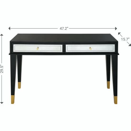Camden Isle Makalu 47.2 In. Black Rectangle Glass Console Table Coffee & Side Tables 5 Camden Isle Makalu 47.2 In. Black Rectangle Glass Console Table Coffee & Side Tables - Image 5