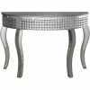 Camden Isle Galinda 47.2 In. Clear Half Moon Glass Console Table Coffee & Side Tables