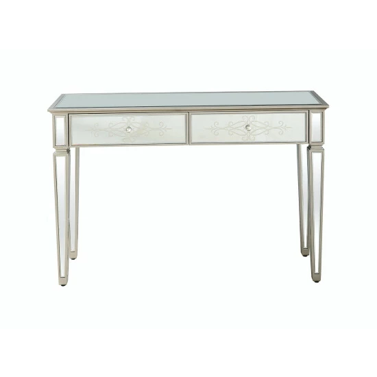 Camden Isle Miriam 47.25 In. Antique Silver Rectangle Glass Console Table Coffee & Side Tables 2 Camden Isle Miriam 47.25 In. Antique Silver Rectangle Glass Console Table Coffee & Side Tables - Image 2