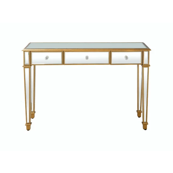Camden Isle Cameron 47.25 In. Gold Rectangle Glass Console Table Coffee & Side Tables 2 Camden Isle Cameron 47.25 In. Gold Rectangle Glass Console Table Coffee & Side Tables - Image 2