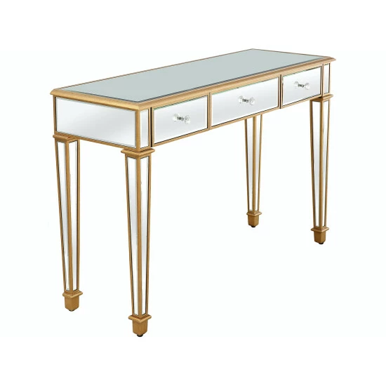 Camden Isle Cameron 47.25 In. Gold Rectangle Glass Console Table Coffee & Side Tables 4 Camden Isle Cameron 47.25 In. Gold Rectangle Glass Console Table Coffee & Side Tables - Image 4