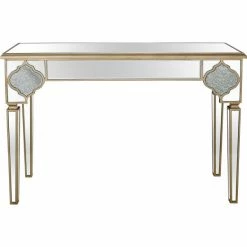 Camden Isle Zahra 47.2" Rectangle Glass Console Table - Champagne Coffee & Side Tables
