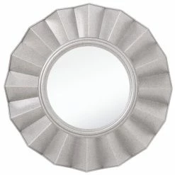 Camden Isle Accordion 20" X 20" Casual Round Classic Accent Mirror Lighting & Mirrors Silver