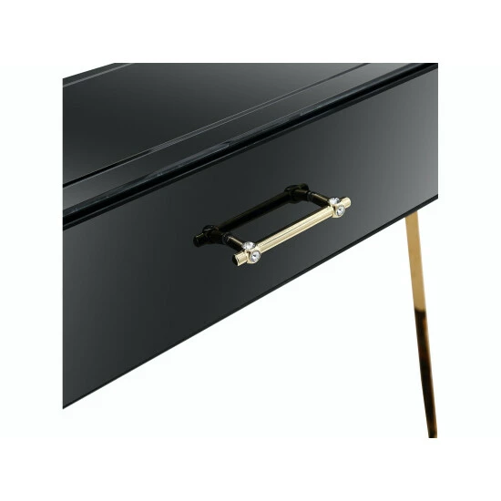 Camden Isle Sonya 47.2" Black Rectangle Glass Console Table Coffee & Side Tables - Image 4