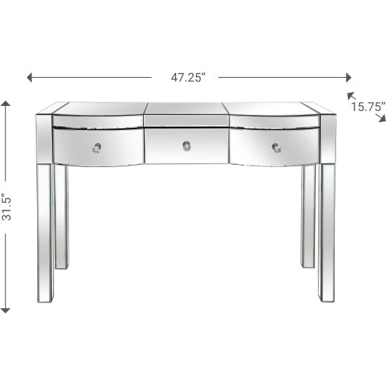 Camden Isle Monroe 47.2 In. Clear Rectangle Glass Console Table Coffee & Side Tables 5 Camden Isle Monroe 47.2 In. Clear Rectangle Glass Console Table Coffee & Side Tables - Image 5