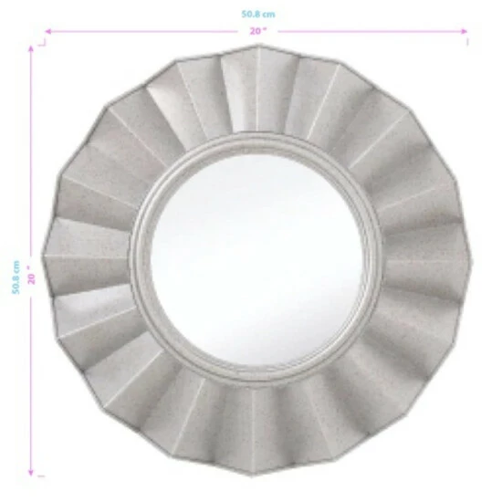 Camden Isle Accordion 20" X 20" Casual Round Classic Accent Mirror Lighting & Mirrors Silver 3 Camden Isle Accordion 20" X 20" Casual Round Classic Accent Mirror Lighting & Mirrors Silver - Image 3
