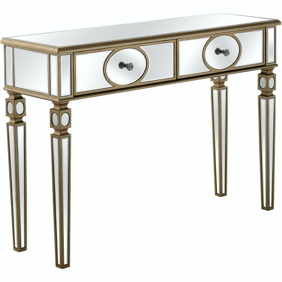 Camden Isle Holland 47.2" Champagne Rectangle Glass Console Table Coffee & Side Tables 2 Camden Isle Holland 47.2" Champagne Rectangle Glass Console Table Coffee & Side Tables - Image 2