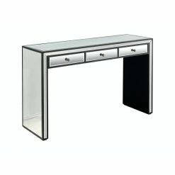 Camden Isle Wyatt 48" Rectangle Glass Console Table - Black Coffee & Side Tables