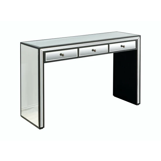 Camden Isle Wyatt 48" Rectangle Glass Console Table - Black Coffee & Side Tables