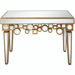 Camden Isle Palacios 47.2 In. Gold Rectangle Glass Console Table Coffee & Side Tables