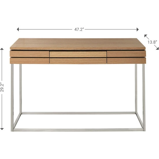 Camden Isle Barnes 47.2 In. Brown Rectangle Glass Console Table Coffee & Side Tables 5 Camden Isle Barnes 47.2 In. Brown Rectangle Glass Console Table Coffee & Side Tables - Image 5