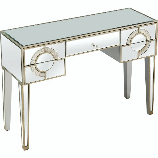 Camden Isle Ophelia 43.25 In. Antique Silver Rectangle Glass Console Table Coffee & Side Tables 4 Camden Isle Ophelia 43.25 In. Antique Silver Rectangle Glass Console Table Coffee & Side Tables - Image 4