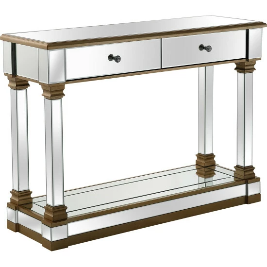 Camden Isle Declan 47.2 In. Champagne Rectangle Glass Console Table Coffee & Side Tables 2 Camden Isle Declan 47.2 In. Champagne Rectangle Glass Console Table Coffee & Side Tables - Image 2