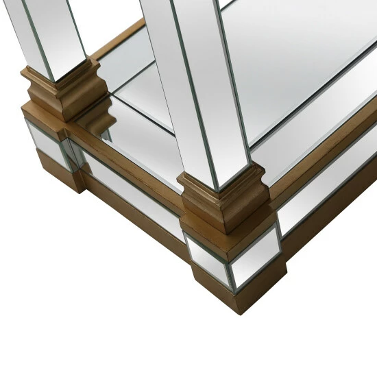 Camden Isle Declan 47.2 In. Champagne Rectangle Glass Console Table Coffee & Side Tables 4 Camden Isle Declan 47.2 In. Champagne Rectangle Glass Console Table Coffee & Side Tables - Image 4