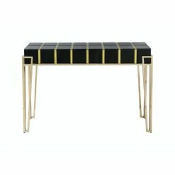 Camden Isle Tuxedo Black Rectangle Glass Console Table Coffee & Side Tables