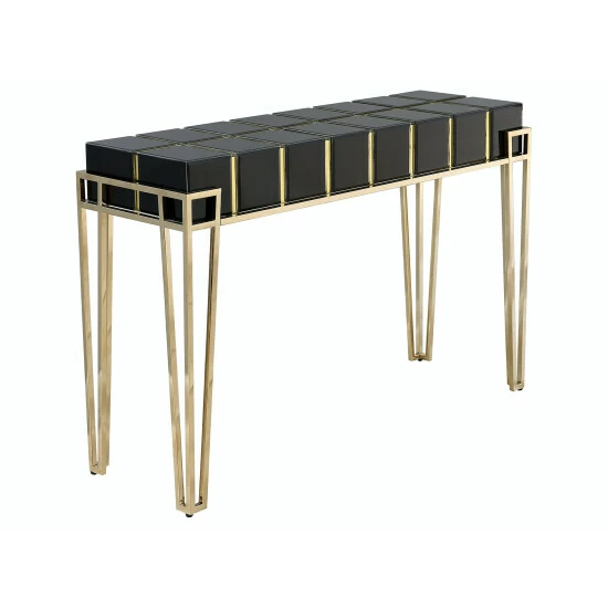 Camden Isle Tuxedo Black Rectangle Glass Console Table Coffee & Side Tables 3 Camden Isle Tuxedo Black Rectangle Glass Console Table Coffee & Side Tables - Image 3