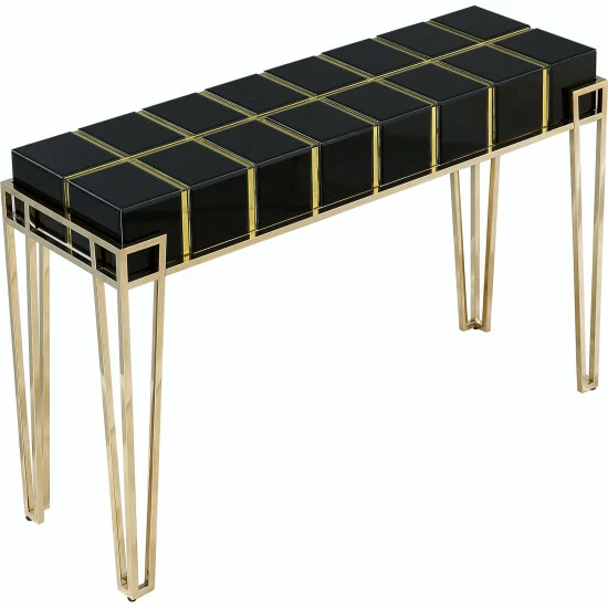Camden Isle Tuxedo Black Rectangle Glass Console Table Coffee & Side Tables 4 Camden Isle Tuxedo Black Rectangle Glass Console Table Coffee & Side Tables - Image 4