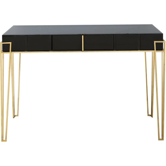 Camden Isle Daria 48 In. Black Rectangle Glass Console Table Coffee & Side Tables