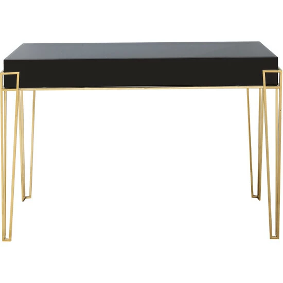 Camden Isle Daria 48 In. Black Rectangle Glass Console Table Coffee & Side Tables - Image 4