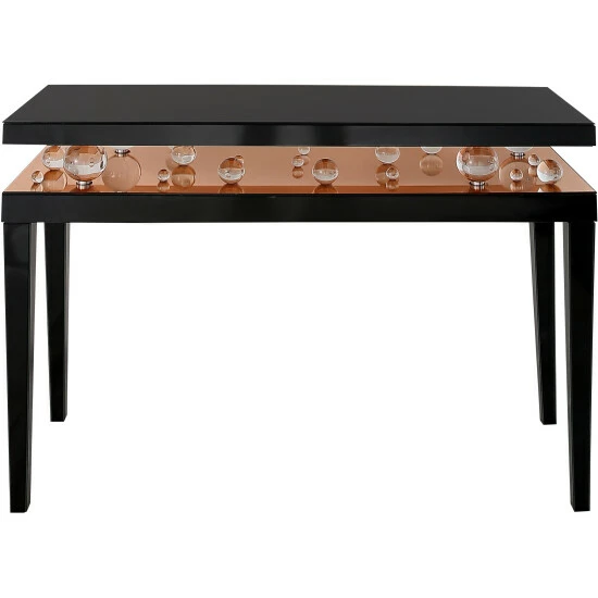 Camden Isle Gelenau 51.2 In. Rose Gold Rectangle Glass Console Table Coffee & Side Tables