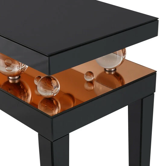 Camden Isle Gelenau 51.2 In. Rose Gold Rectangle Glass Console Table Coffee & Side Tables - Image 3