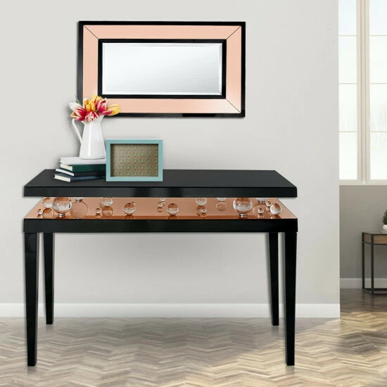 Camden Isle Gelenau 51.2 In. Rose Gold Rectangle Glass Console Table Coffee & Side Tables - Image 5